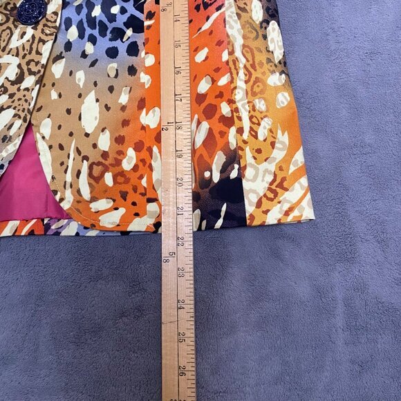 Transitions Womens Size 4 Animal Print Blazer Jacket‎ 3/4 Sleeve Polyester - Picture 6 of 8